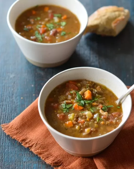 Spicy Lentil and Bacon Soup